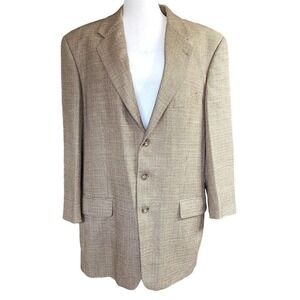 JOSEPH ABBOUD Mens Sz 42 Long Tweed Wool Silk Blend Blazer Sports Jacket Vintage